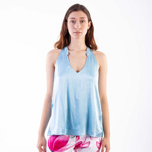 Ela Stone Top Women size M Light Sky Blue